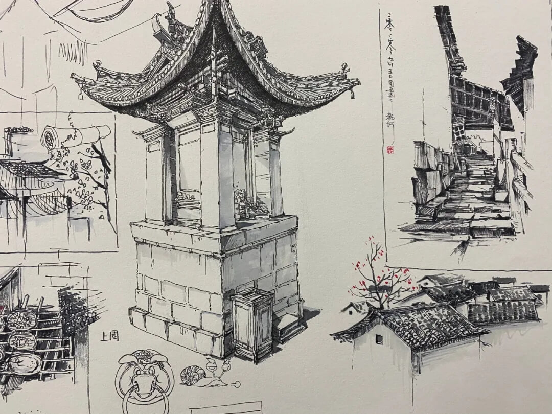 【重慶美術(shù)?？己偬赜?xùn)營(yíng)】重慶龍行藝術(shù)線上寒假課程第三講：風(fēng)景速寫(xiě)基礎(chǔ)！圖十三