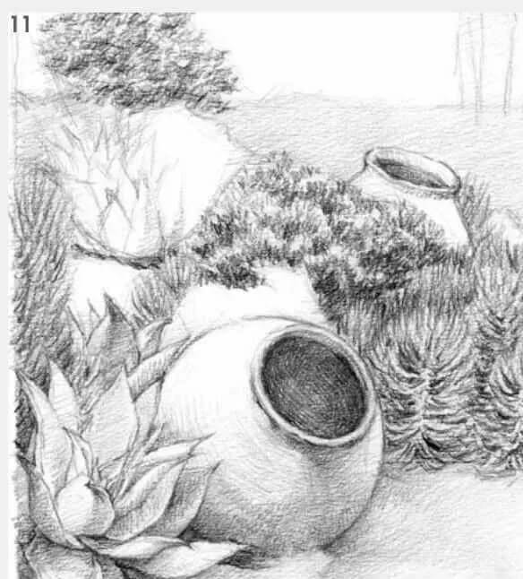 素描場景實(shí)操教程！花園一角怎么畫？重慶畫室學(xué)子看過來！圖十二